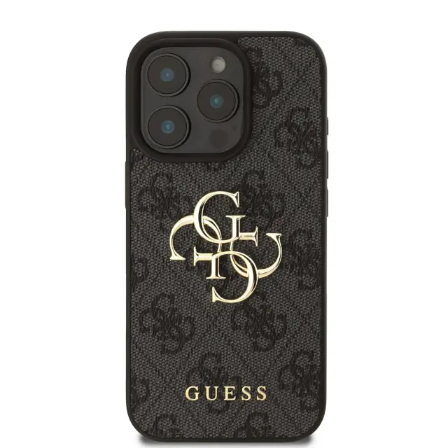 Guess PU 4G Metal Logo Case for iPhone 16 Pro Grey 3