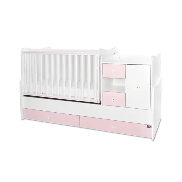 Lorelli Πολυμορφική κούνια - κρεβάτι "MiniMax New" 190/72 White - Orchid pink Ροζ