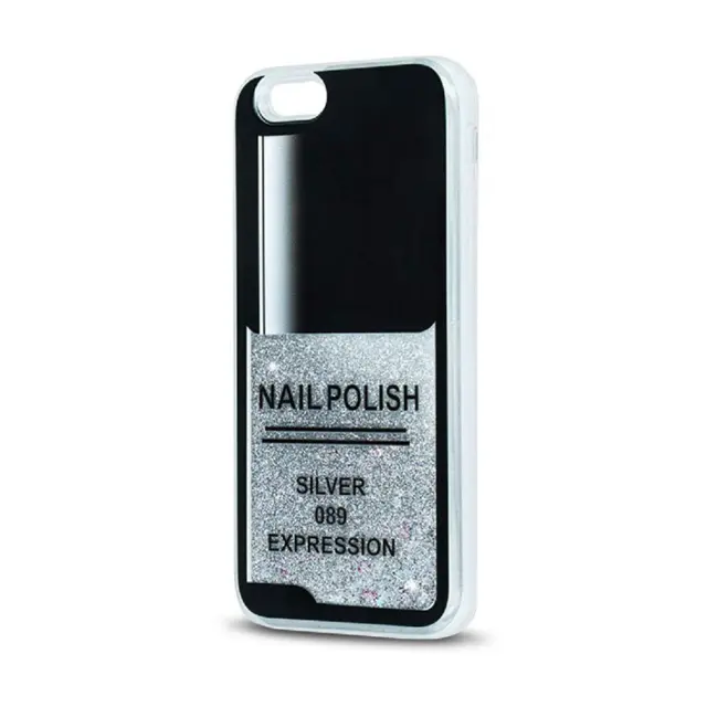 Θήκη Σιλικόνης Liquid Glitter Case Για Apple iPhone 6 / 6s Nail Polish Silver