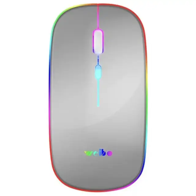 Weibo RF-6800 Ασύρματο Ποντίκι με RGB Φωτισμό - Γκρι