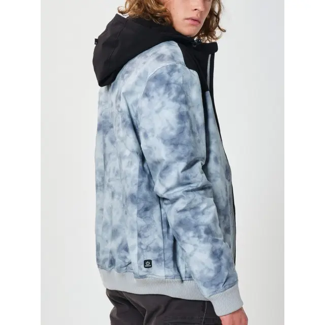 Emerson Men's Ribbed Jacket with Hood (202.EM10.127-GREY-BLACK) - MULTI-COLOR 3