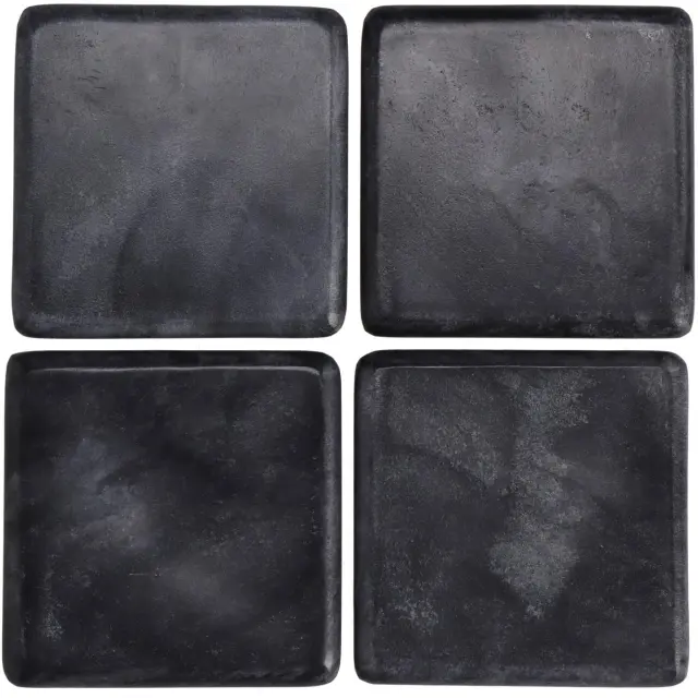 Σουβέρ Τετράγωνο Μαύρο Μάρμαρο 10x10x3.8cm Σετ 4Τμχ