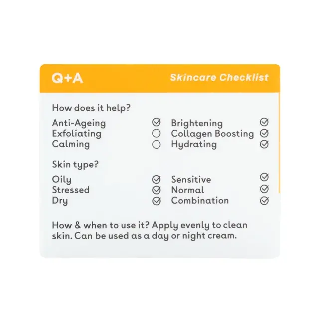 Q+A Vitamin C Radiance Face Cream Ενυδατική κρέμα προσώπου με βιταμίνη C 50g 3