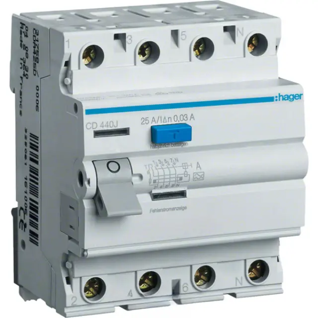 Differential switch 4P 40A, 300mA, type A selective