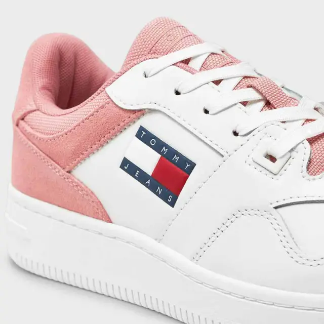 Tommy Hilfiger - Γυναικεία Sneakers Retro Basket Mix EN0EN02653-TH0 Λευκά/Ροζ - 41 3