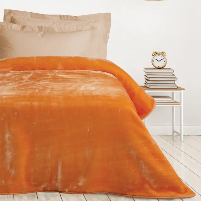Κουβέρτα 160x220 Μονή Velour 700gsm Das Home 0297 Salmon 100% Ακρυλικό