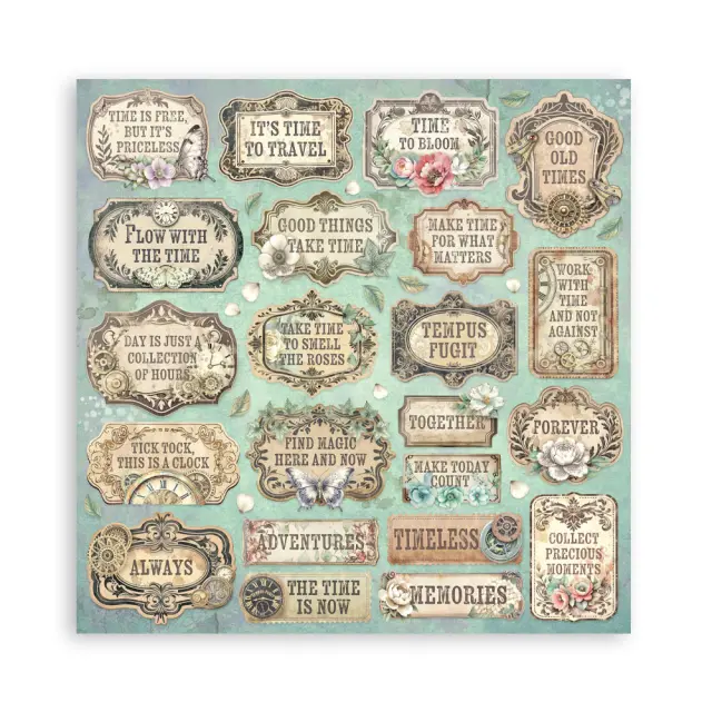 Χαρτιά scrapbooking 10τεμ, 20.3×20.3cm Stamperia, Gardens of Time 2