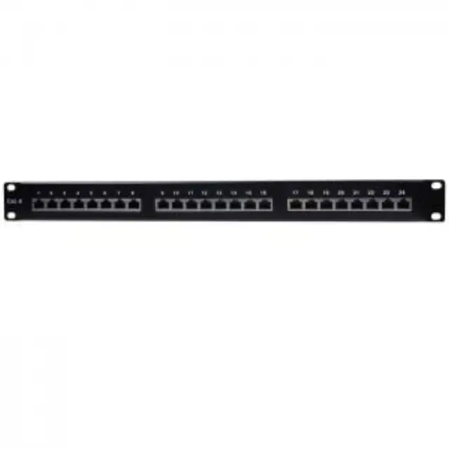 Patch panel κατηγορίας CAT 6 STP, 24 θυρών σε μαύρο χρώμα. 2