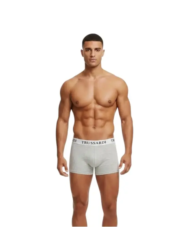 Trussardi Jeans– Ανδρικά Μποξεράκια 2Pack TRU2UTR01-16GREY Γκρι - 2XL