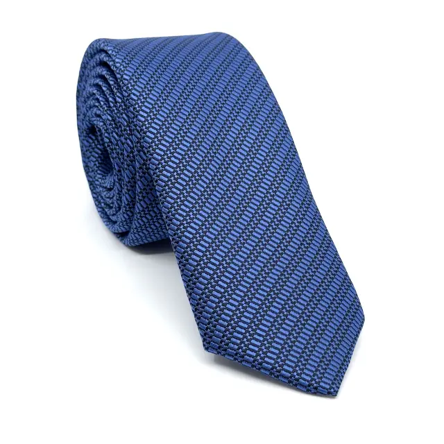 Γραβάτα Microfiber σε Μπλε Ρουά Μοτίβο Σετ με Μαντηλάκι 3