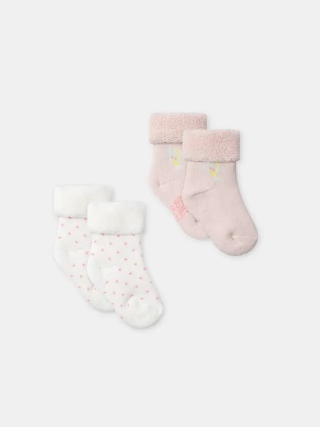 Σετ Βρεφικές Κάλτσες για Κορίτσια Cosy Girl 2 τμχ ΡΟΖ