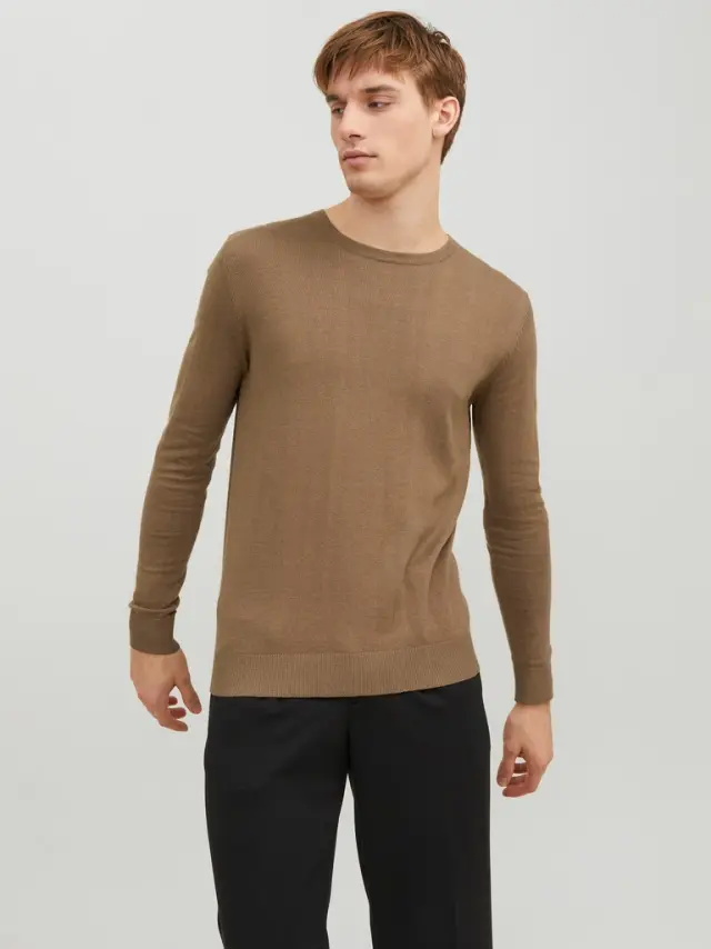 JJEEMIL KNIT CREW NECK NOOS Otter 2