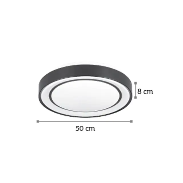 InLight Φωτιστικό Οροφής LED Μαύρο 36W – Πλαφονιέρα 3CCT Starry Effect (42179-A) 2