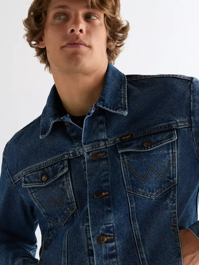 Wrangler Ανδρικό Τζιν Μπουφάν 112378960 – Stonewash Blue - S 3