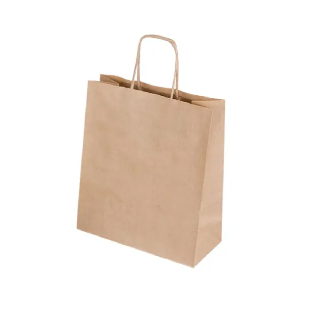 Τσάντα Kraft Χάρτινη Καφέ με Στριφτό Χερούλι 32x12x41cm 25 τμχ 2