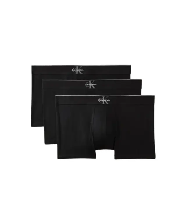 Calvin Klein - Ανδρικά Μποξεράκια 3Pack Graphic Monogram Cotton Stretch LV00NB4472-UB1 Μαύρο - S