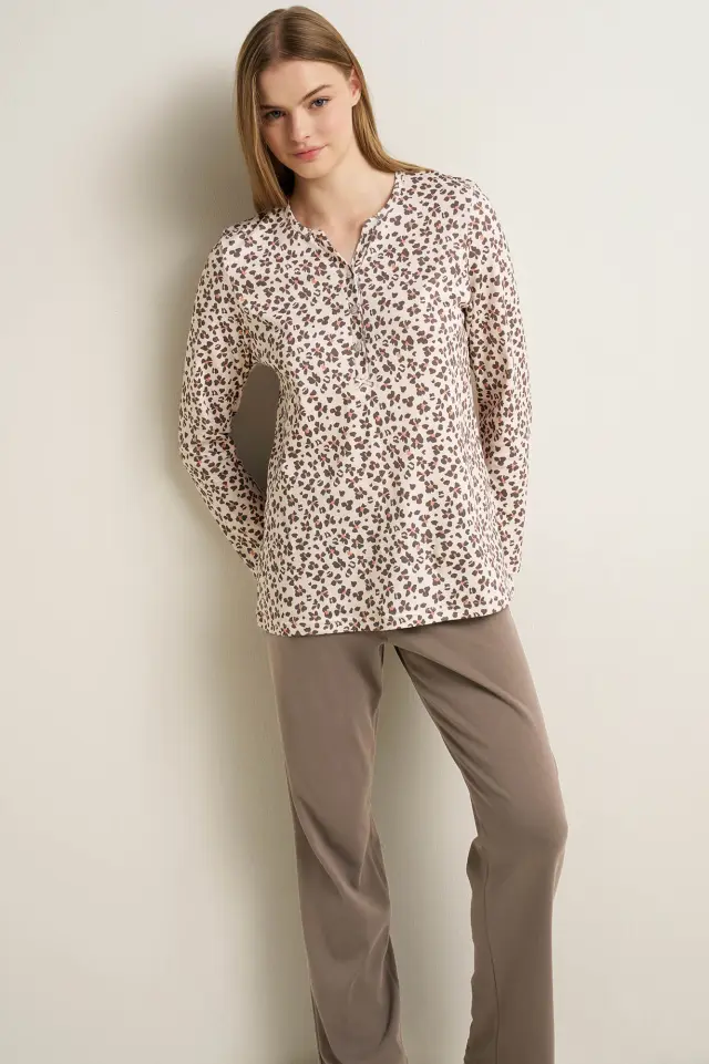 Vamp Γυναικεία Βαμβακερή Πιτζάμα Σεμιζιέ Animal Print