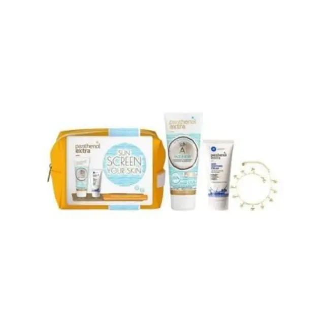 PANTHENOL EXTRA Promo Sun Care Αντηλιακό Γαλάκτωμα Προσώπου-Σώματος SPF50 200ml-Κρέμα Για Ηλιακά Εγκαύματα 100ml & Αλυσίδα Ποδιού 1 Τεμάχιο