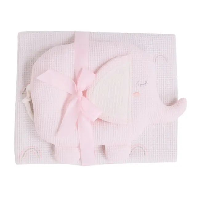 Κουβέρτα Αγκαλιάς 75x100 Με Παιχνίδι Das Home 4957 White-Pink-Grey 100% βαμβακερό