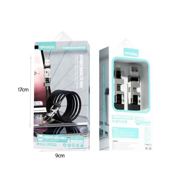 Treqa Καλώδιο Φόρτισης 4 σε 1 Μαγνητικό 240W Braided CA-8004 – 4 in 1 Magnetic 240W Braided Charging Cable 017196 2