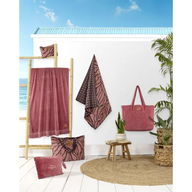 Πετσέτα Θαλάσσης 90x160 420gsm Nima Te Quiero Jacquard Apple Pink 100% βαμβακερό 3
