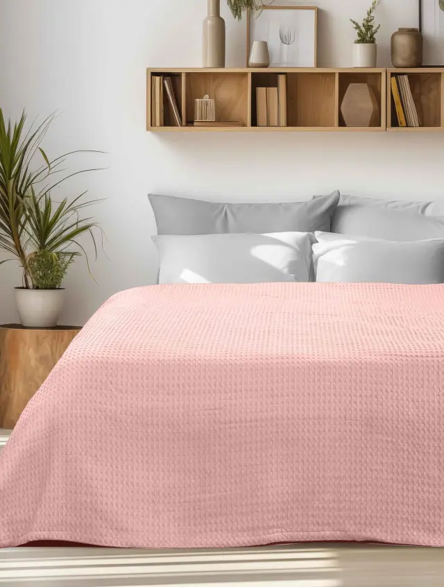 Κουβέρτα Πικέ PIKONA PINK MADI 170 x 240 εκ.