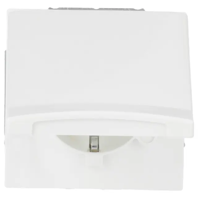 20 EUGK-34-101 Socket insert Protective Contact (SCHUKO) with Hinged Lid alpine white - Allwetter 44 (IP 44)