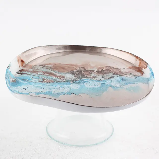 Πιάτο με πόδι Volcano γυάλινο 21cm Marva 839035