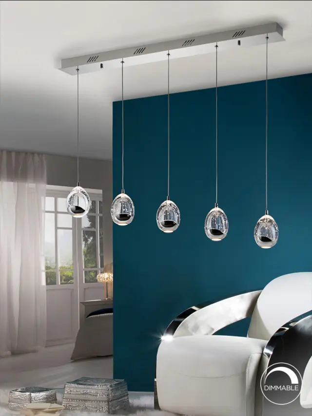 ROCIO 5 LED LAMP CHROME φωτιστικό κρεμαστό ράγα Χρώμιο