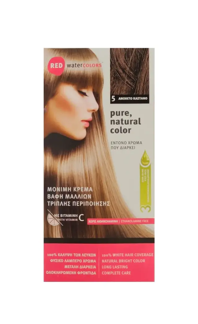 Red Water Colors Βαφή Μαλλιών Ανοικτό Καστανό Νo5, 155ml