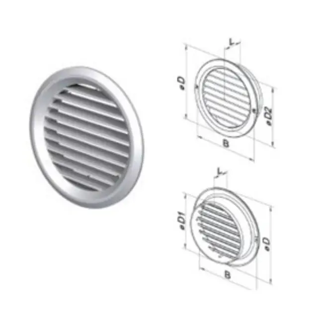 Καπάκι Εξαερισμού Με Σήτα Γκρι Φ125mm 2
