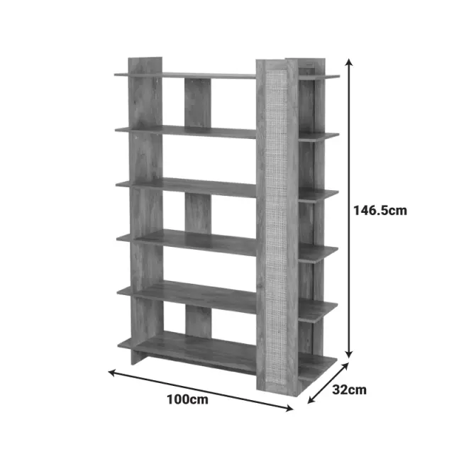 Βιβλιοθήκη Oslo pakoworld sonoma 100x32x146.5εκ 2