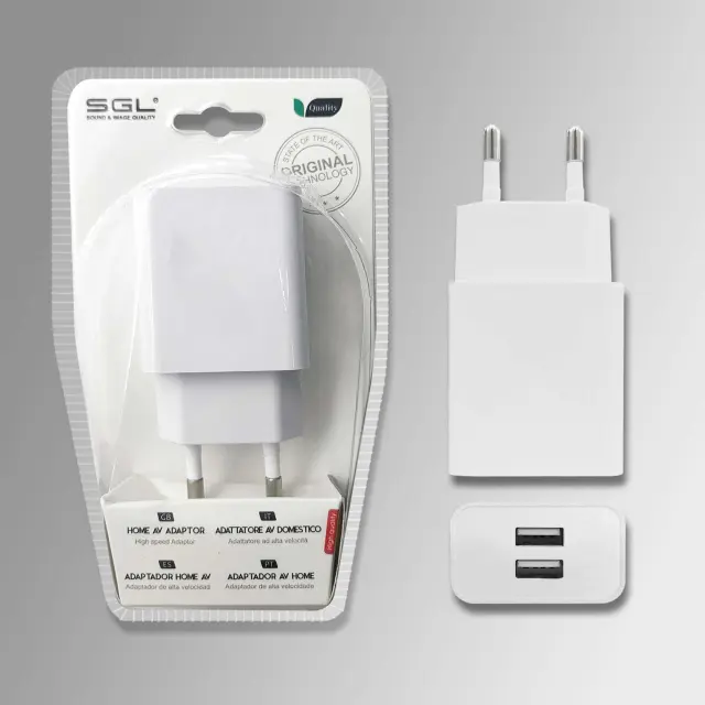 Αντάπτορας φόρτισης πρίζας με 2 θύρες USB - F2 - 099705 2