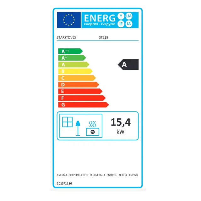 Starstoves ST219 Σόμπα Ξύλου από Ατσάλι με Φούρνο 15.4kW Μαύρη 2