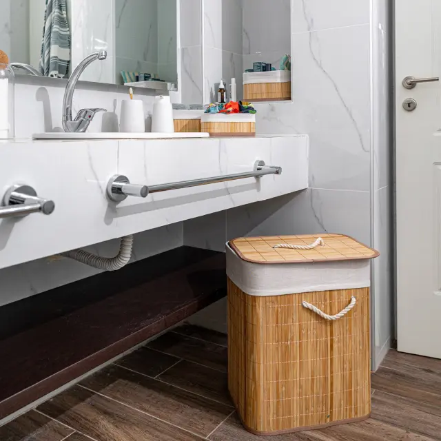 Καλάθι Απλύτων Essentials Πτυσσόμενο Ορθογώνιο 60lt Bamboo Estia 02-12816 3
