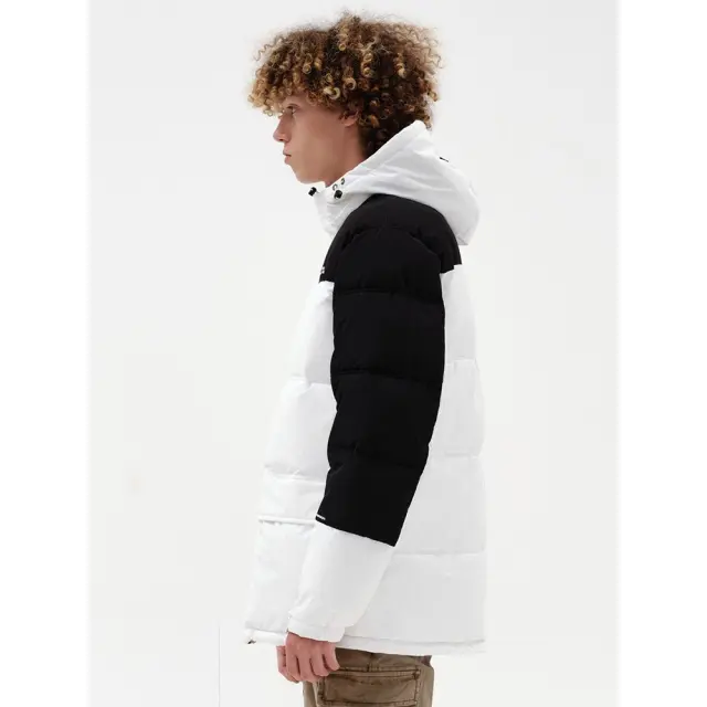 Emerson Hooded Puffer Jacket (232.EM10.57-Black-White) - Λευκό-Μαύρο 3