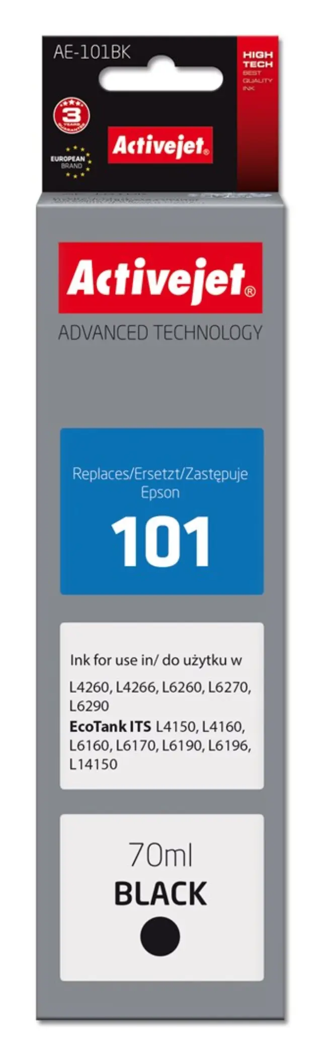 Activejet AE-101BK Ink (replacement for Epson 101 Supreme 70 ml black)