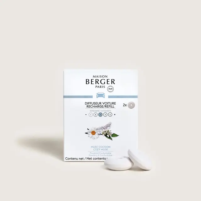 Maison Berger Paris Car Diffuser Refill Σετ 2 Κεραμικών Ανταλλακτικών αρωματισμού Αυτοκινήτου Cozy Musk