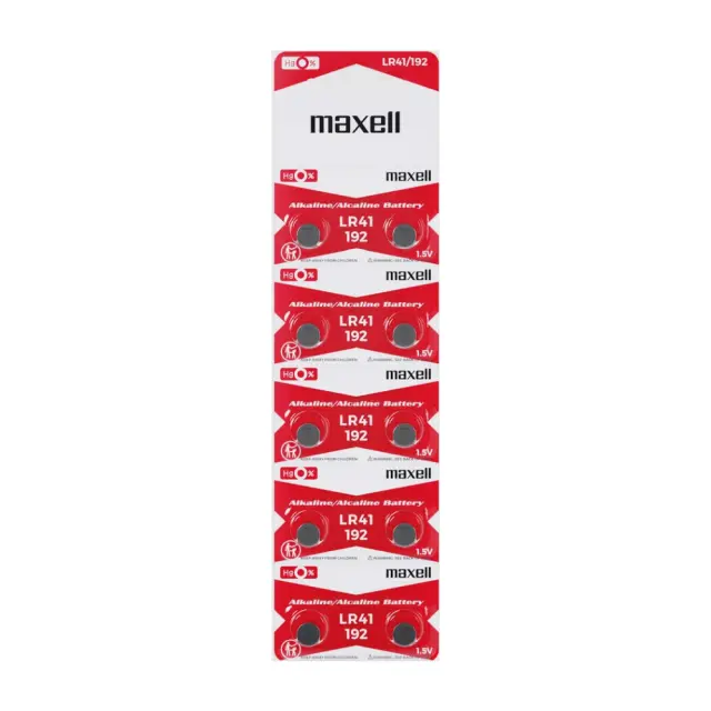 Buttoncell Maxell LR41 AG3 1.5V Τεμ. 10 με Διάτρητη Συσκευασία