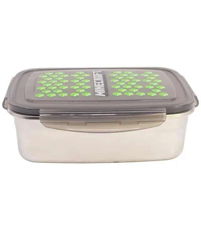 Φαγητοδοχείο ανοξείδωτο ROUNDED STAINLESS STEEL RECTANGULAR SANDWICH BOX 1090ML MINECRAFT ICONICMONO 31342 2