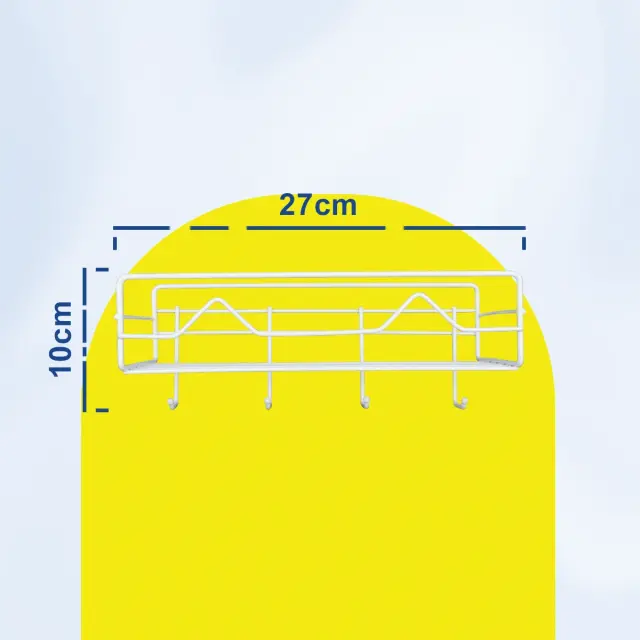 Επιτοίχιο Μεταλλικό Ράφι Οργάνωσης 27x10x10cm Άσπρο ή Μαύρο 3