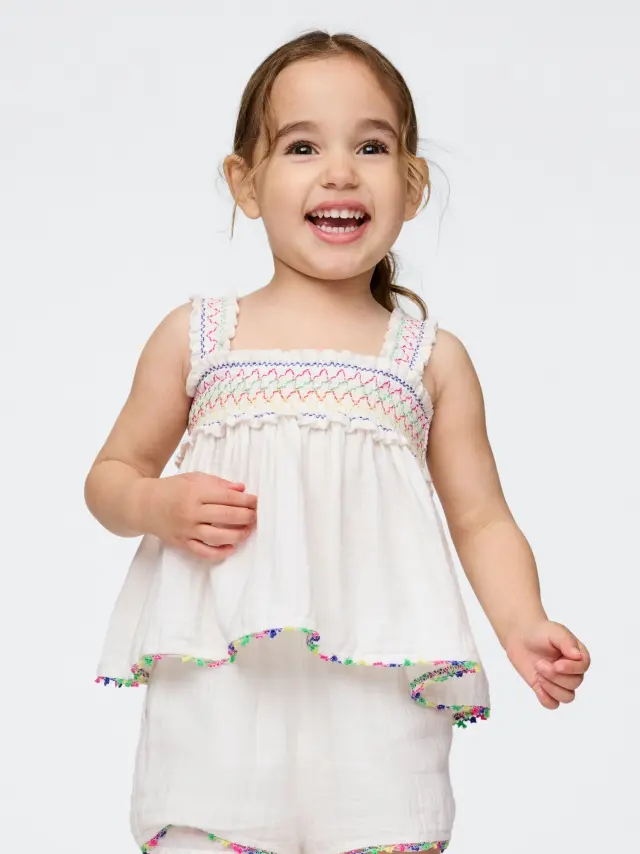 Βρεφικό & Νηπιακό Crinkle Gauze Σύνολο Σετ New off white - 3YRS