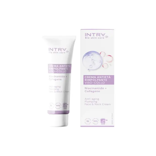 Intra Anti-aging Plumping Face & Neck Cream with Niacinamide & Collagene, Αντιγηραντική Κρεμα Προσωπου & Λαιμού με Νιασιναμίδη & Κολλαγόνο 50ml