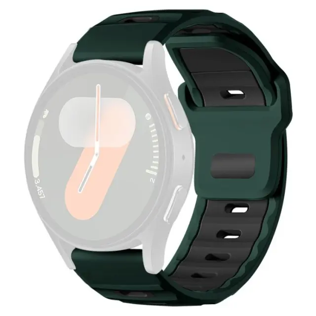 Dual Colour Wave Pattern Λουράκι για Smartwatch 20mm-Black/Green OEM 2