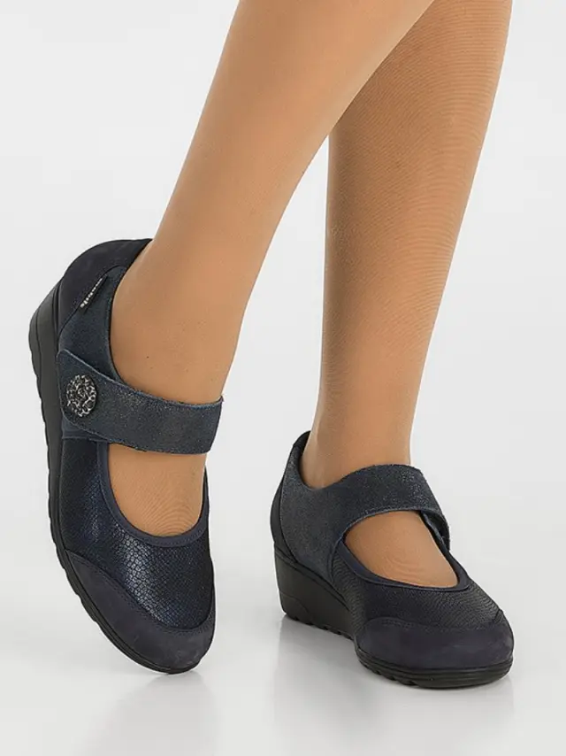 Mephisto Μπαρέτες Γυναικείο δέρμα Μπλέ MEP/BATHILDA NAVY 2