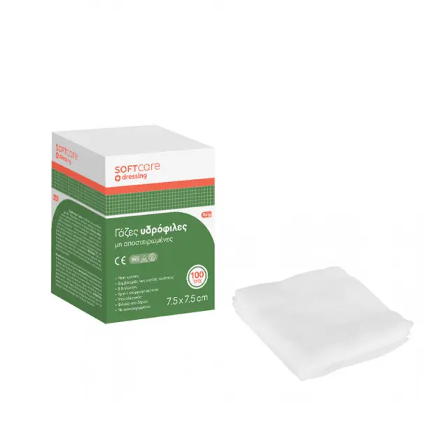 Bournas Medicals SoftCare Μη Αποστειρωμένες Γάζες 7,5x7,5cm 100τεμ