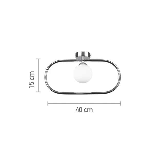 InLight Επιτοίχιο Φωτιστικό Μαύρο G9 – Οβάλ με White Opal Γυαλί 15×40 cm (43030-Black) 2