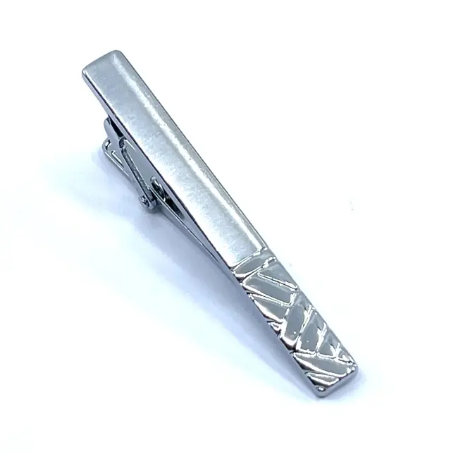 Σχεδιαστικό Ασημί Κλιπ Γραβάτας 5 cm – LGTC-T5/3 3