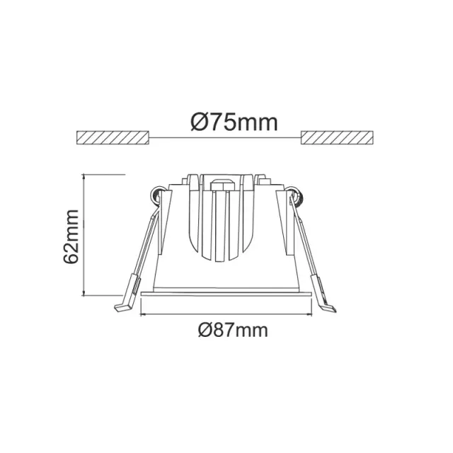 LED ΧΩΝΕΥΤΟ ΦΩΤΙΣΤΙΚΟ ΛΕΥΚΟ 230V AC 10W 3000K 1050LM 40° IP44 Ra80 Φ87x62mm 5YRS / DOL1030 2