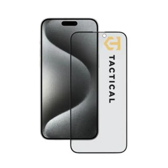 Tactical Glass Shield Privacy Stealth 5D for Apple iPhone 15 Pro Max Black